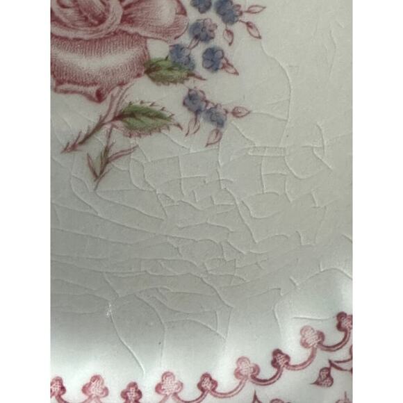 Rose Bouquet by Johnson Bros Ironstone Mauve Pink 6 Dessert Plates - Picture 6 of 6